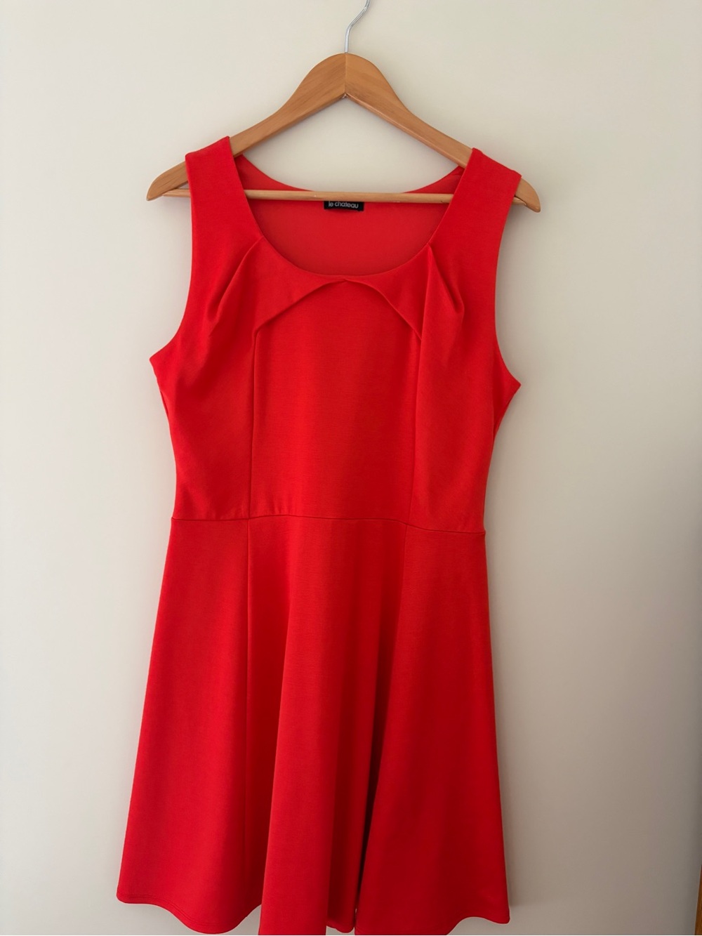 Sleeveless Coral Fit & Flare Dress
